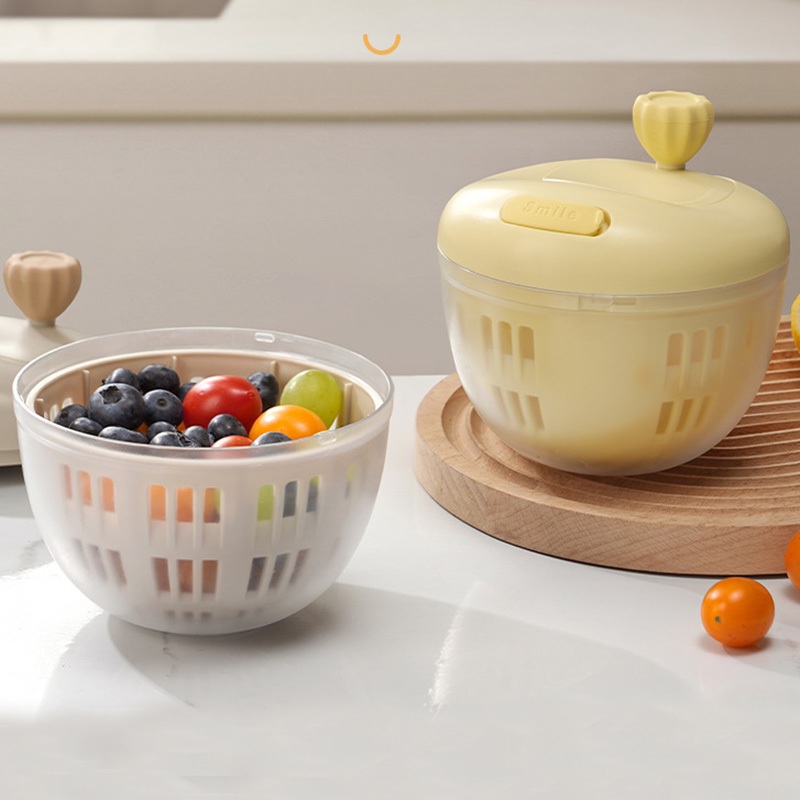Salad Spinner -Salad Máy Giặt, Máy Sấy Salad Có Giỏ Rửa Rau, Máy Xả Nước Trái Cây Gia Đình