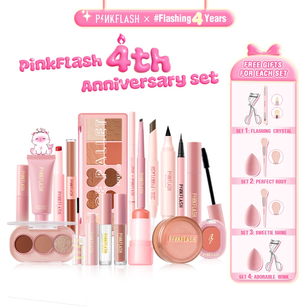 #Flashing4Years Bộ trang điểm kỷ niệm 4 năm PINKFLASH Bộ trang điểm làm đẹp Bộ trang điểm trang điểm mặt | BigBuy360 - bigbuy360.vn