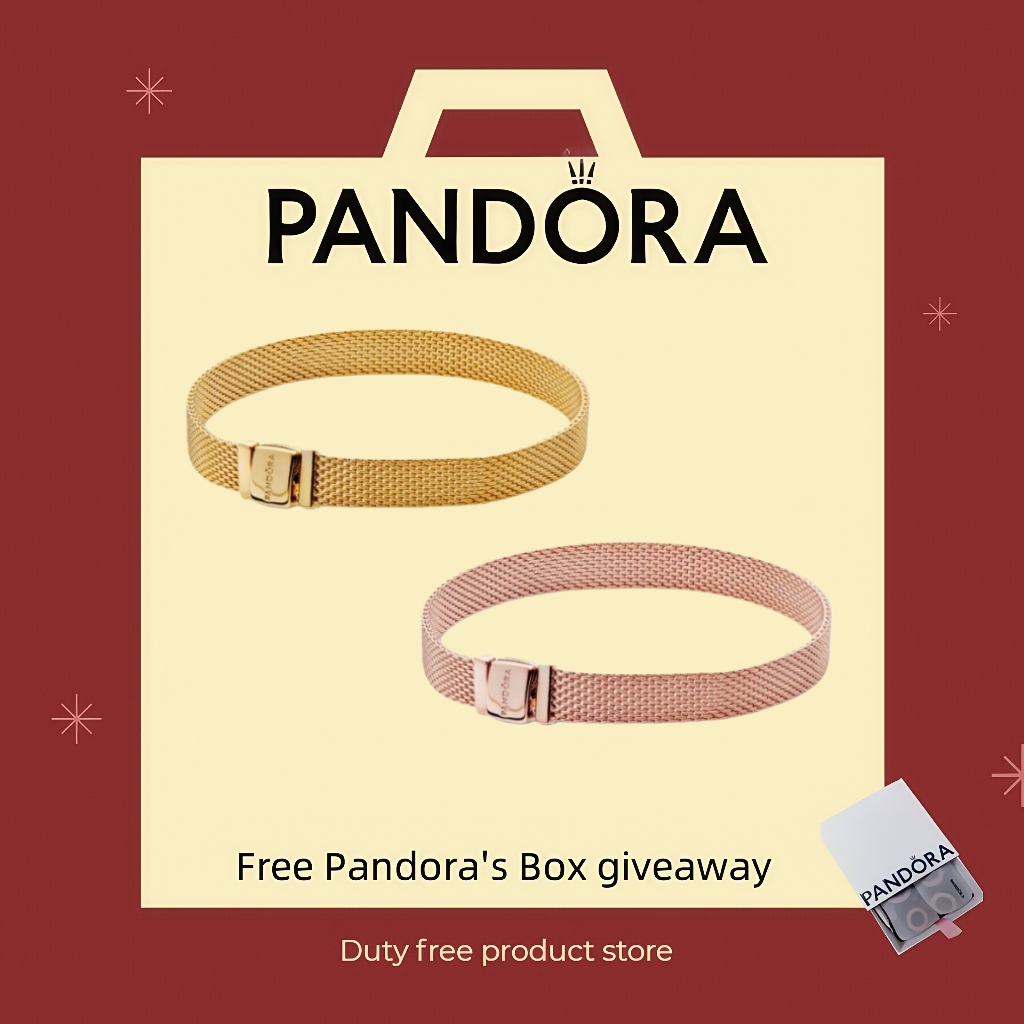 Pandora 100% 925 Bạc Trang Sức Tinh Tế Cặp Đôi Bộ Pandora Reflexions Lưới Vòng Tay 587712