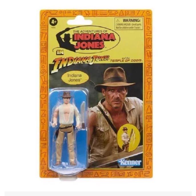 Hasbro Indiana Jones et le Temple Maudit Retro Series Tượng Nhỏ Indiana Jones De 3,75 Inch (khoảng 9