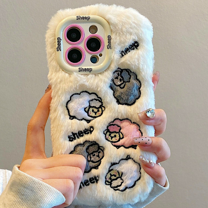 Ốp lưng iPhone16 / 17 / 15 / 14 / 13Plush Tương thích với Apple 15 Pro Max Full Coverage 16 Fluffy-&