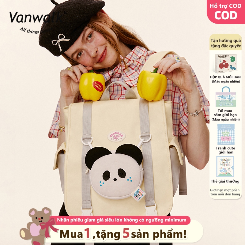 Vanwalk Balo học sinh  Nhẹ nhàng Dù chạm nước Chất lượng cao Balo du lịch Đi học Đi du lịch Quà tặng