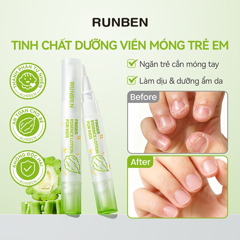 RUNBEN Ngăn Ngừa Cắn Móng Tay Tinh Chất Chống Cắn Móng Tay Cho Trẻ Em Chiết…