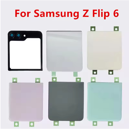 Dành Cho Samsung Galaxy Z Flip 6 Mặt Sau Pin Kính Cửa Sau Vỏ Thay Thế Có Ống Kính Máy Ảnh Cho Z Flip