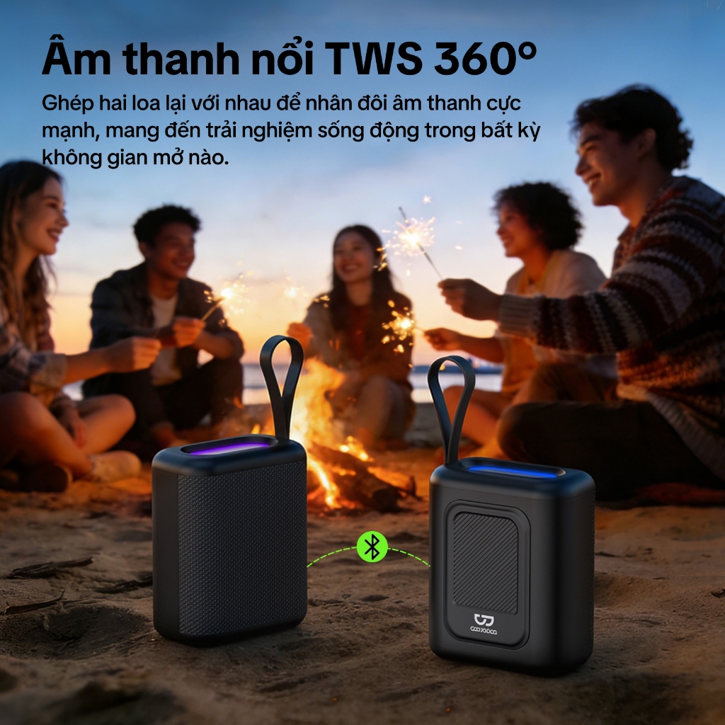 GOOJODOQ Loa Bluetooth Vải Chiếu Sáng RGB Chất Lượng Cao Hi Fi Chất Lượng Âm Thanh Hỗ Trợ Phát Lại TF / USB | BigBuy360 - bigbuy360.vn