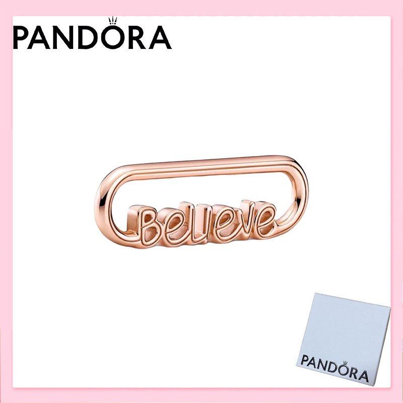 Bạc S925 Authentic Pandora ME Believe Word Charm – Quà tặng sinh nhật cuối cùng có hộp