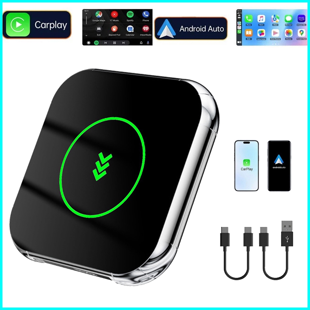 Ô tô CarPlay AI hộp cho Apple CarPlay & Android Auto bộ chuyển đổi máy nghe nhạc điều hướng