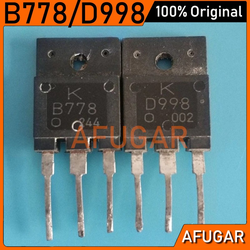 10 Cặp Đã qua sử dụng (10 Cái 2SB778 + 10 Cái 2SD998) bóng bán dẫn B778 D998 TO-3PF Ban đầu tháo gỡ 