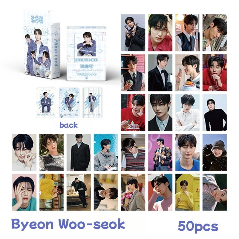 Bộ 50-55 Bài Hát Kang Kim Bạn Jung Byeon Woo-seok laser Ba Chiều Photocards Diễn Viên Hàn Quốc Oppa 