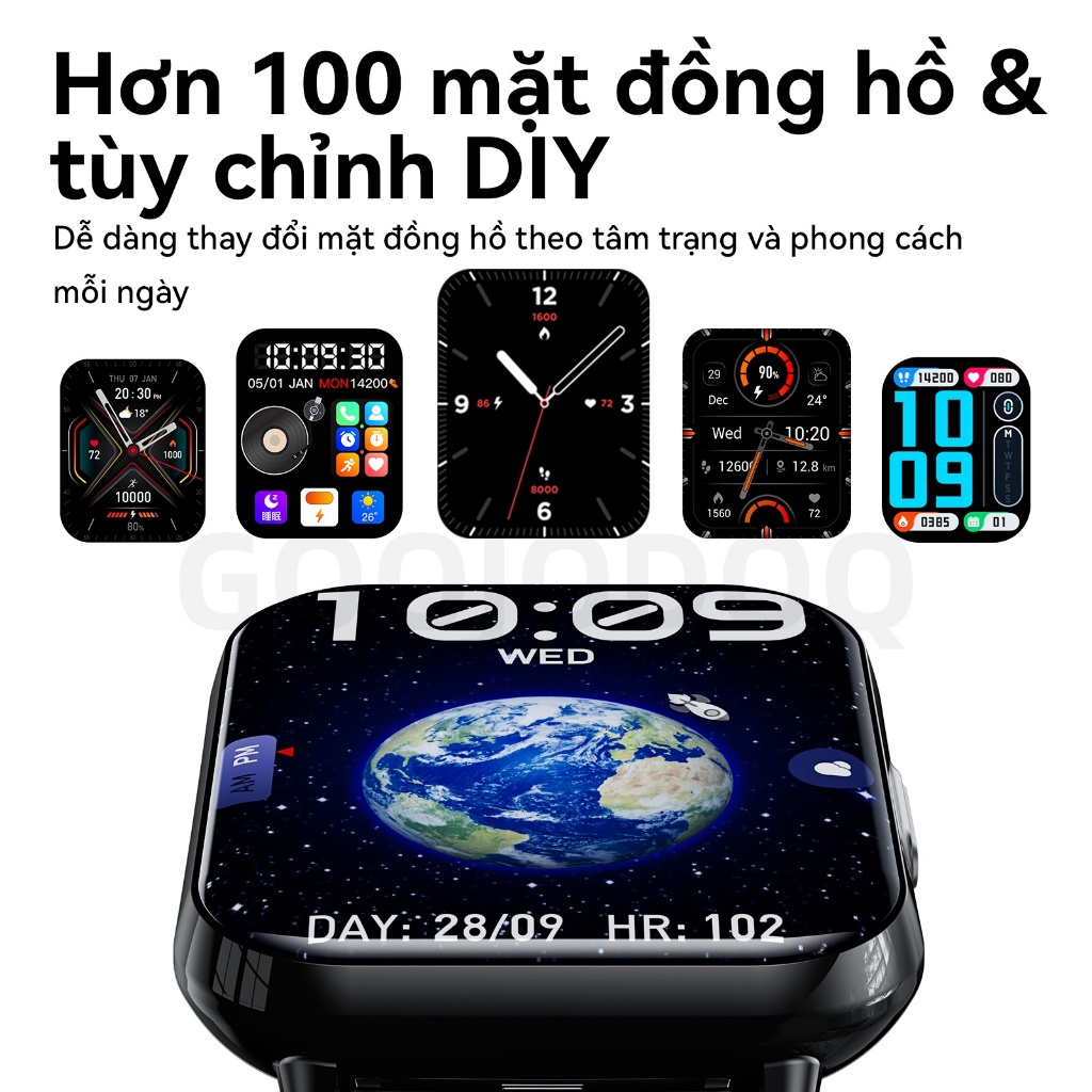 GOOJODOQ Đồng hồ thông minh FB059: Màn hình 1,83 inch, theo dõi sức khỏe và hoạt động cả ngày, nhắc nhở thông minh, chống nước Bluetooth 5.4, 1ATM, thích hợp để bơi lội | BigBuy360 - bigbuy360.vn
