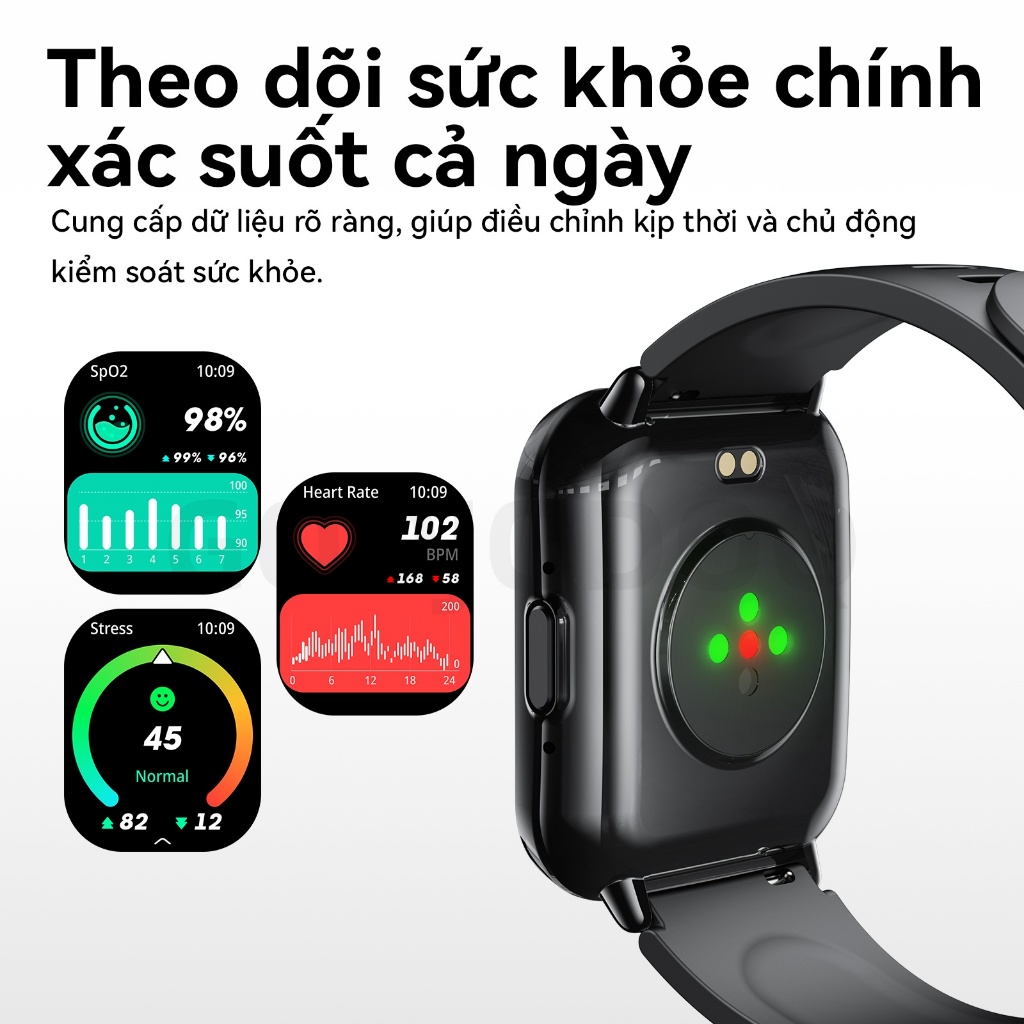 GOOJODOQ Đồng hồ thông minh FB059: Màn hình 1,83 inch, theo dõi sức khỏe và hoạt động cả ngày, nhắc nhở thông minh, chống nước Bluetooth 5.4, 1ATM, thích hợp để bơi lội | BigBuy360 - bigbuy360.vn