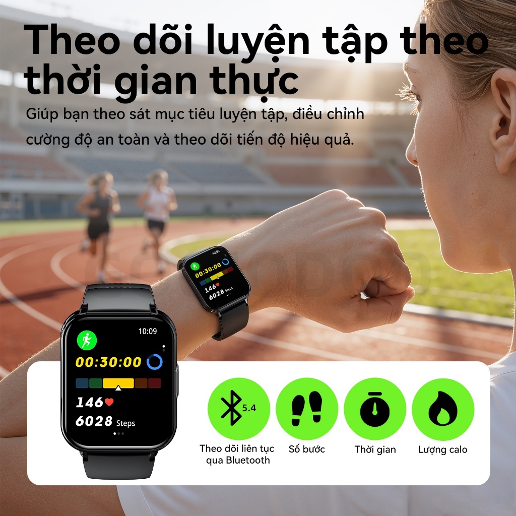GOOJODOQ Đồng hồ thông minh FB059: Màn hình 1,83 inch, theo dõi sức khỏe và hoạt động cả ngày, nhắc nhở thông minh, chống nước Bluetooth 5.4, 1ATM, thích hợp để bơi lội | BigBuy360 - bigbuy360.vn