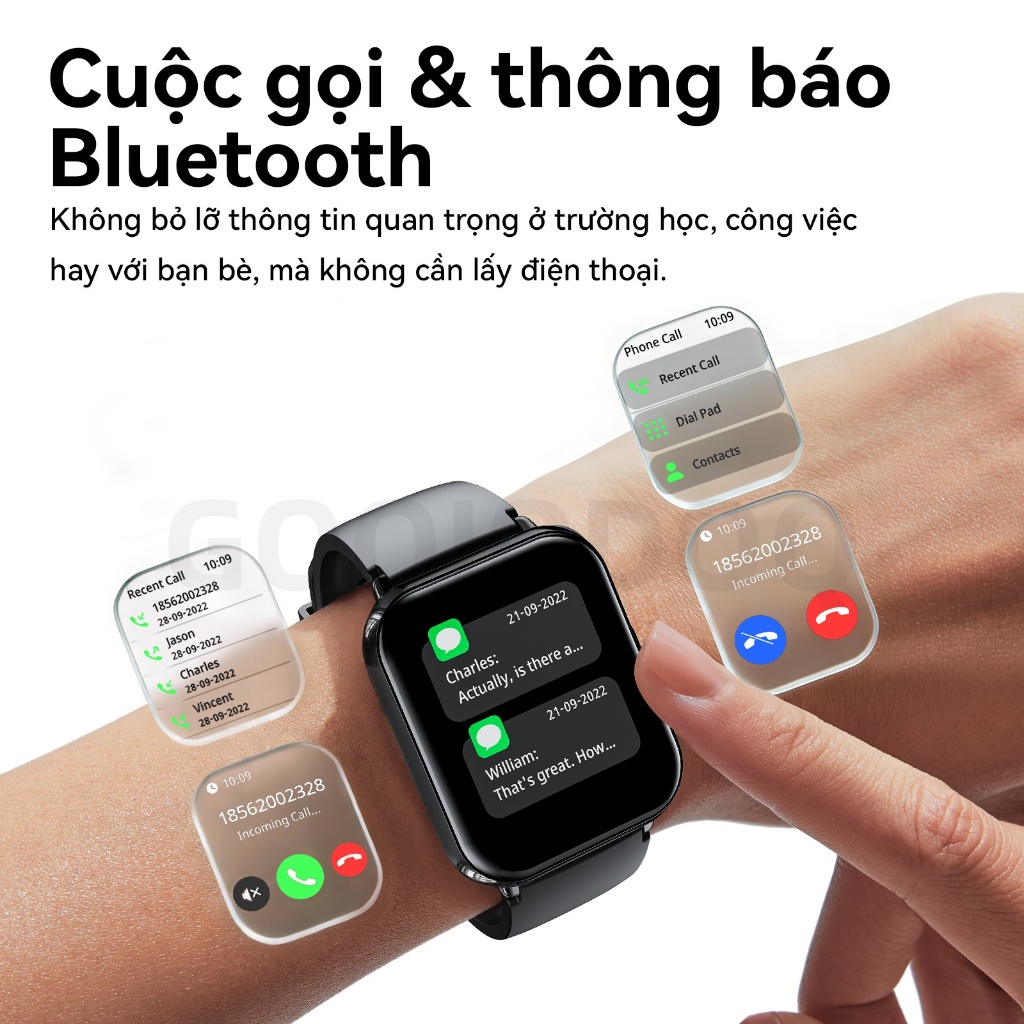 GOOJODOQ Đồng hồ thông minh FB059: Màn hình 1,83 inch, theo dõi sức khỏe và hoạt động cả ngày, nhắc nhở thông minh, chống nước Bluetooth 5.4, 1ATM, thích hợp để bơi lội | BigBuy360 - bigbuy360.vn