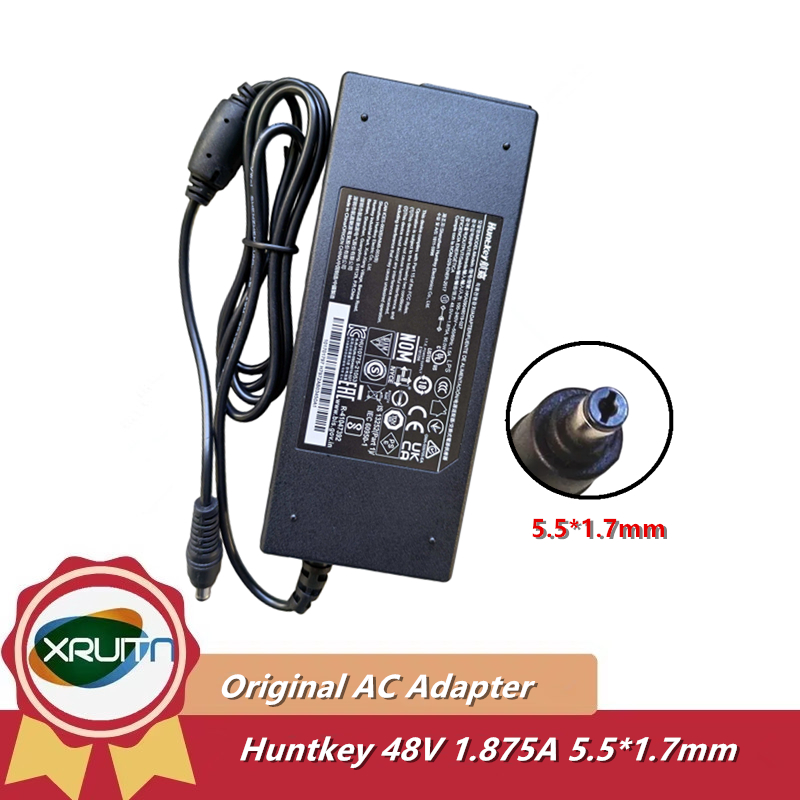 KA Chính Hãng09048019-027 Huntkey 48V 1.875A AC Adapter Bộ Sạc 90W Cho Hikvision NVR-108MH-D / 8P Po