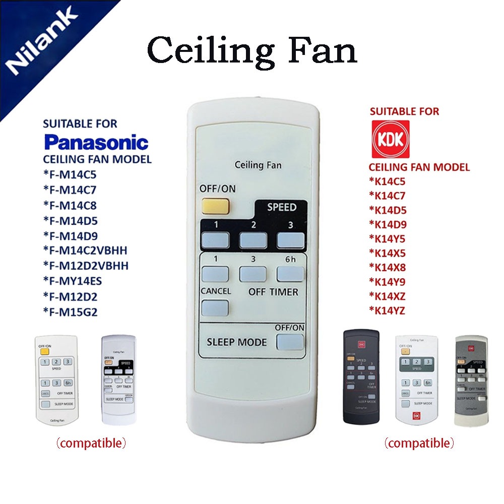 NiLANK Remote Điều Khiển Quạt for Panasonic ceiling FAN