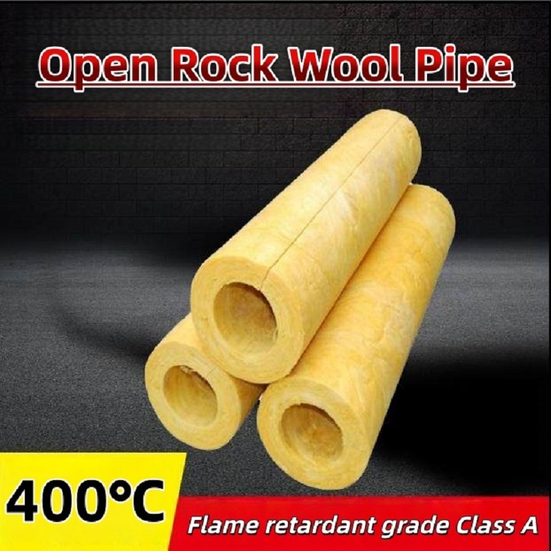 Rock Len Ống Vỏ Thủy Tinh Len Hơi Nước Đường Ống Nồi Hơi Ống Cách Nhiệt Chống Cháy Chịu Nhiệt Độ Cao