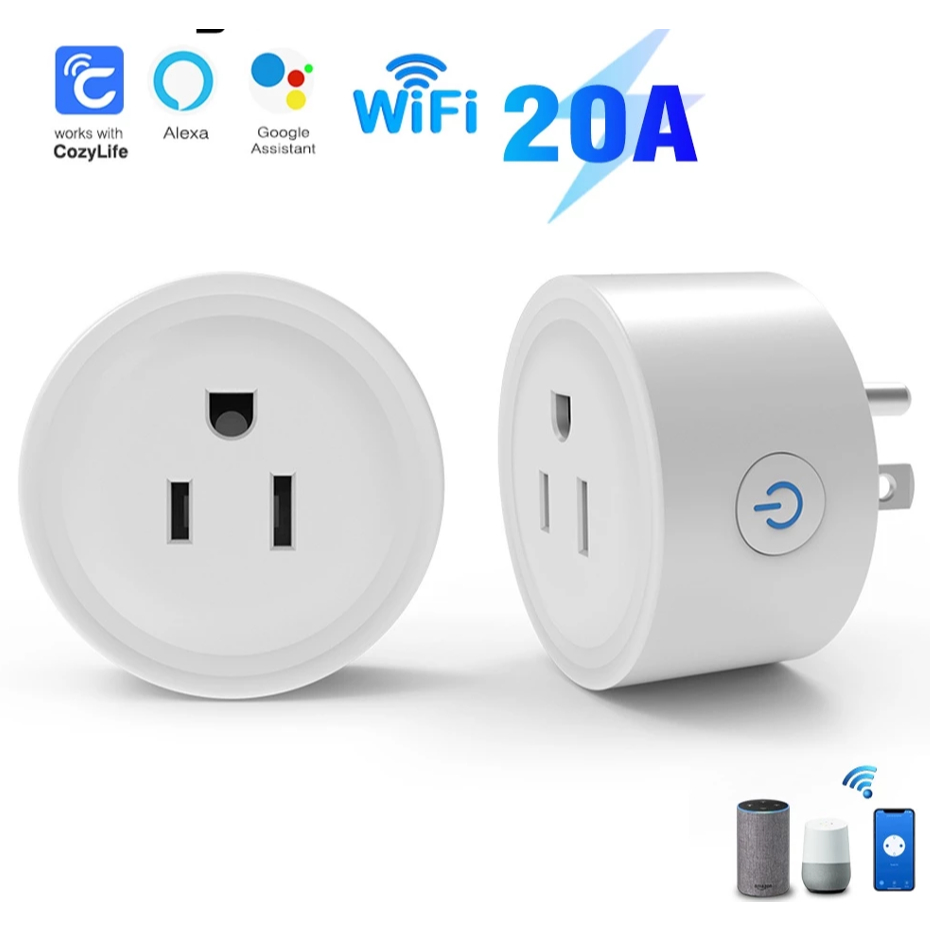 Ổ cắm thông minh WiFi 20A US, điều khiển qua app Cozylife, tương thích Alexa/Google Home