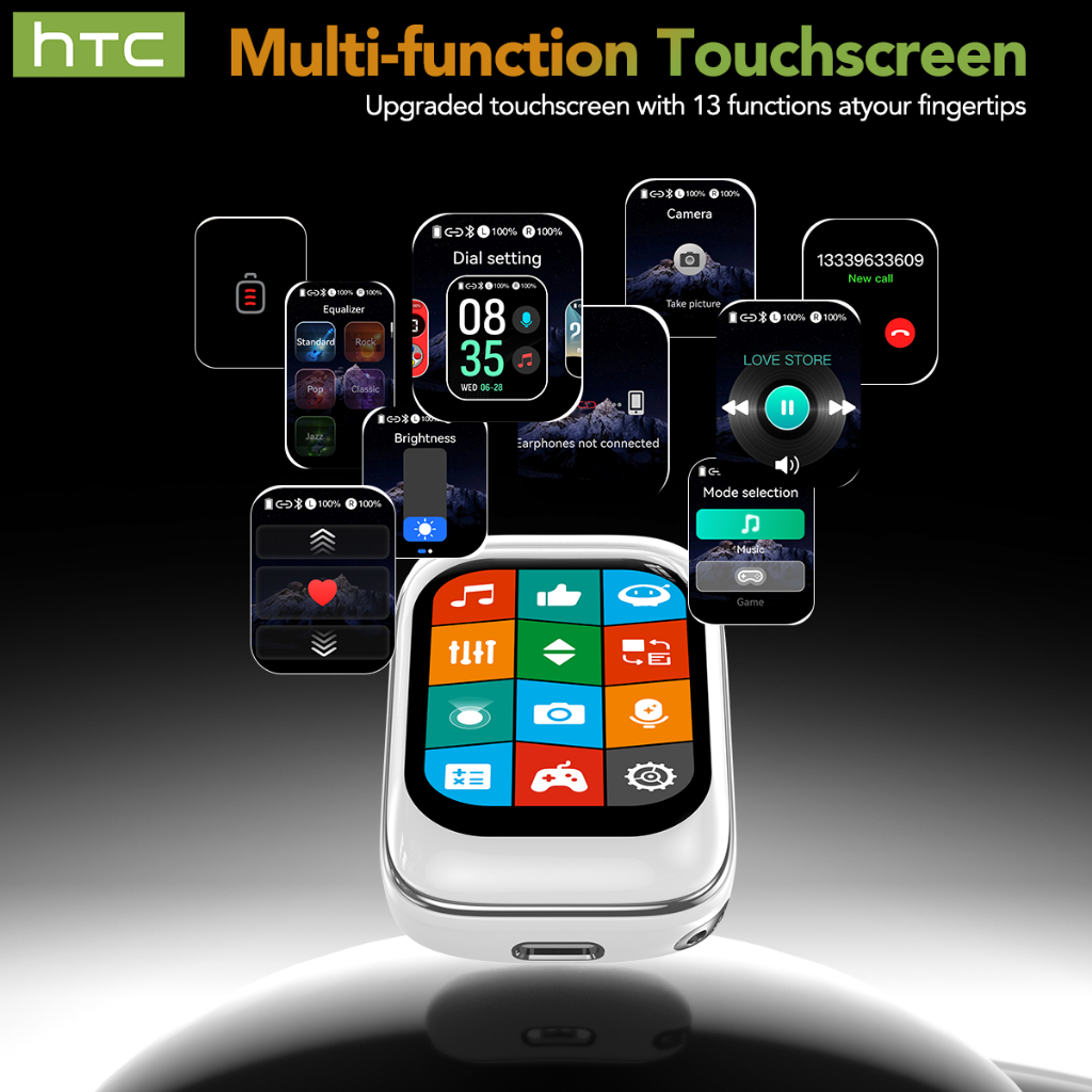 HTC NE48 AI Tai nghe dịch thuật Tai nghe Bluetooth kiểu trượt mới nhất V6.0 Màn hình cảm ứng đa chức năng Tai nghe không dây giảm tiếng ồn cuộc gọi | BigBuy360 - bigbuy360.vn