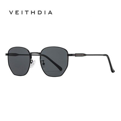 VEITHDIA Kính râm kim loại nam mới Kính chống tia cực tím Kính chống nắng LS9615
