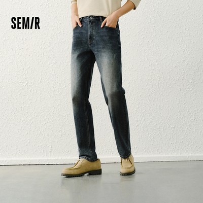 Quần Jean Nam Thẳng Chân Semir 2026, Họa Tiết Vải Thường Vintage