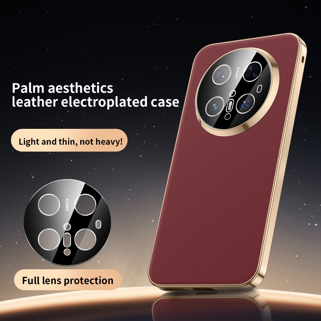 Dành Cho Huawei Mate 60 70 RS 60 70 Pro Ốp Lưng Da Hạt Mạ Điện Bảo Vệ Mặt Sau Dành Cho Huawei Mate 6