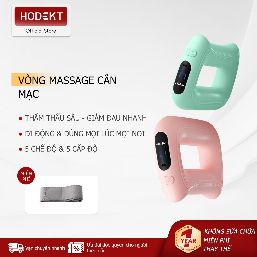 Máy Massage Bụng HODEKT Vòng Rung Cao Tần 1800V/P Nhiệt Làm Nóng 45°C Giảm Đau Cơ Hỗ Trợ Giảm Eo