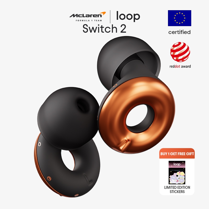 Loop Switch 2 nút tai X McLaren F1 Team - 3 chế độ giảm tiếng ồn để kiểm soát tối ưu | Nút tai mềm d