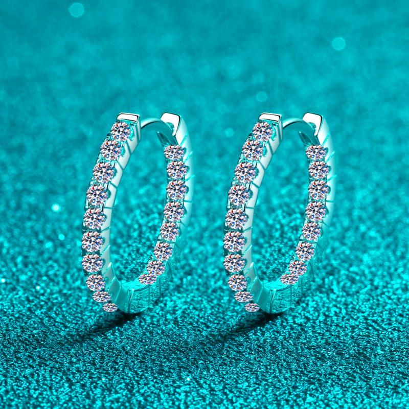 Bông tai nữ bạc X-285 925, 0,9 Carat Moissanite (không có giấy chứng nhận)