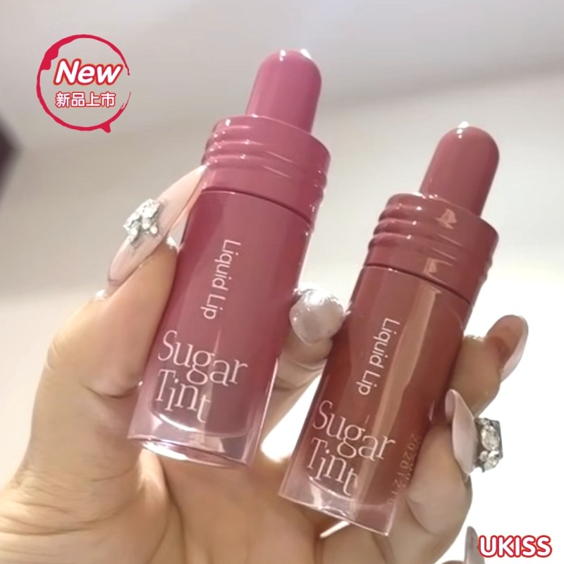 [Hàng mới về] ukiss Chai nhỏ cho bé Lip Glaze Gương bóng nước Không dễ dính Cốc làm trắng Son bóng n