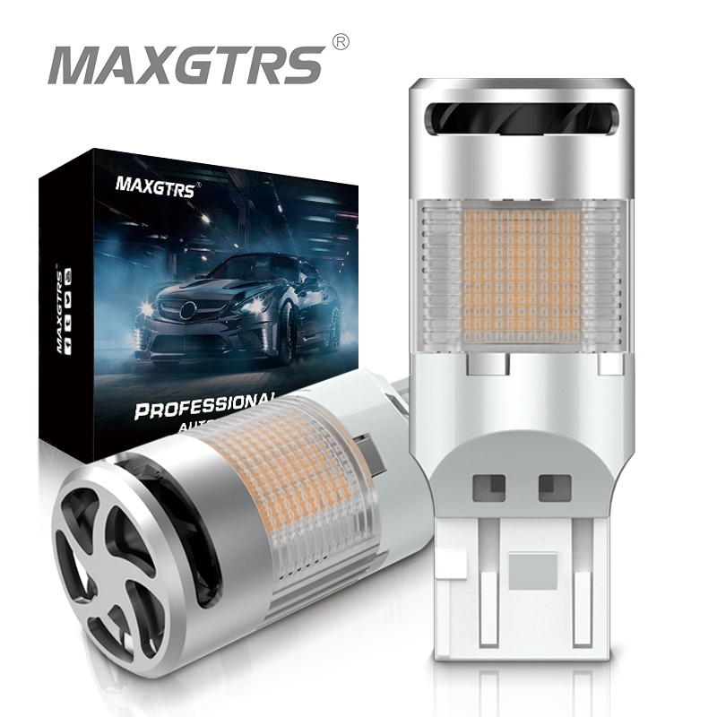 MAXGTRS 2X T20 LED Canbus No Hyper Flash 7440 W21W WY21W 7440NA LED Hổ Phách Xe Tín Hiệu Đèn Tự Động