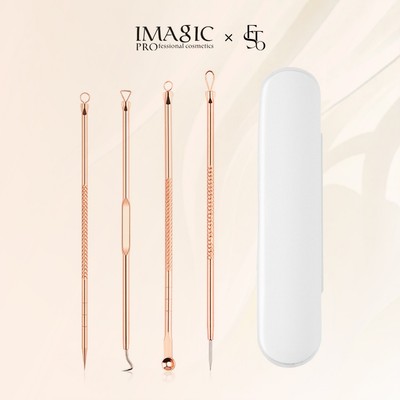 Set 4 Kim châm mụn IMAGIC thiết kế 2 đầu chất liệu thép không gỉ có hộp đựng tiện dụng