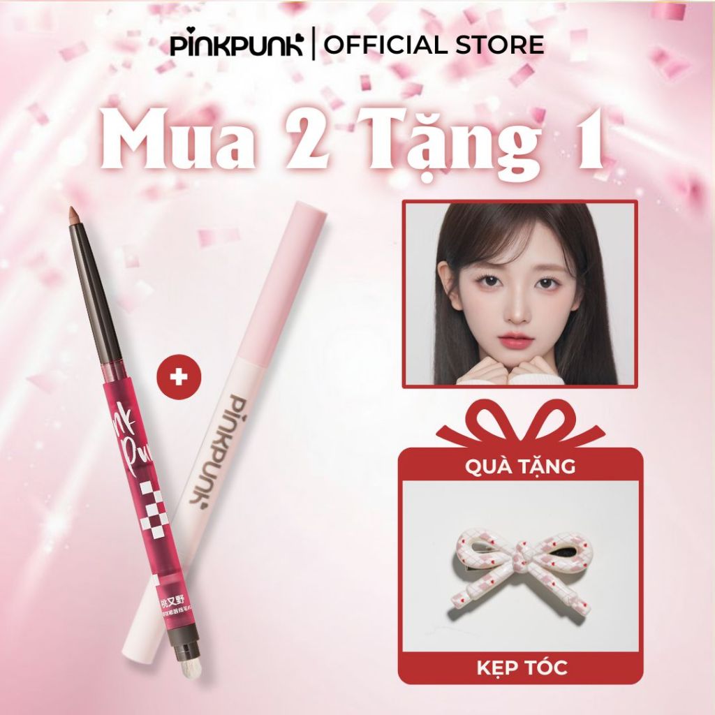 COMBO 2 PinkPunk Bút Chì Kẻ Viền Môi 4 in 1 + Bút vẽ bọng mắt 2 đầu Dolly Eyes