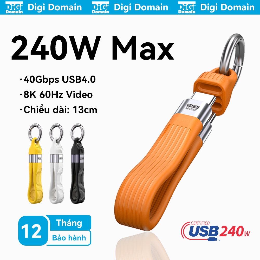 Cáp Thunderbolt 4 240W, Cáp USB-C ngắn, Cáp USB4 40Gbps 8K @ 60Hz, 4K Tương thích với iPhone 17/16/1