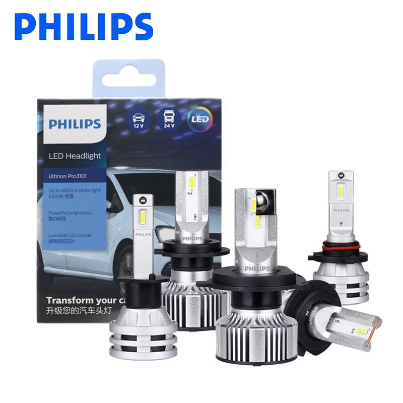 PHILIPS Ultinon Pro3101 H1 H4 H7 H11 HB3 HB4 HIR2 LED 6000K Đèn trắng sáng Đèn pha ô tô Đèn chính hã