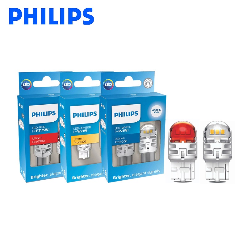 PHILIPS Ultinon Pro6000 LED T20 S25 T10 T15 C5W Đỏ Trắng Hổ Phách Tự Động Xe Tín Hiệu Dừng Đèn