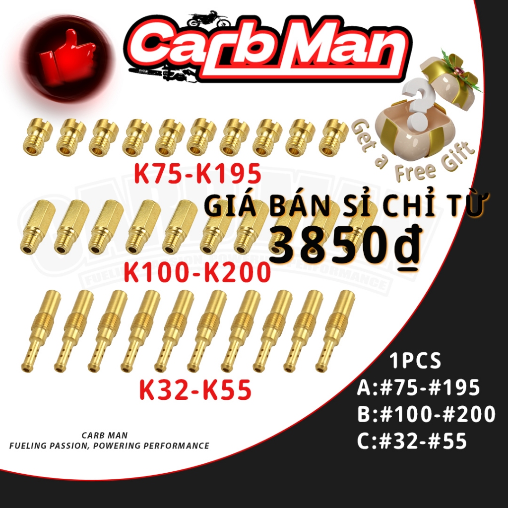 (BÁN LẺ) BỘ CHẾ HÒA KHÍ GICLO CHÍNH PHỤ GA DẸP/NẮP CHAOS  Béc chính Ga Dẹp béc/giclo CHÍNH cho bình 