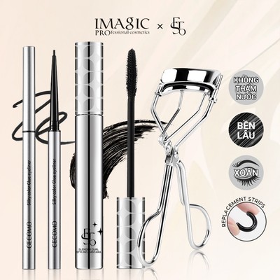 IMAGIC 3 Bộ Trang Điểm Mắt Mascara + Uốn Mi + Bút Kẻ Mắt Lâu Dài Uốn Mascara Tự Nhiên