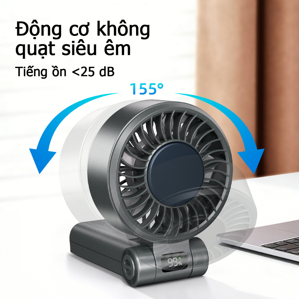 Quạt cầm tay UCLOUDSOME Quạt Mini Quạt làm lạnh di động Pin 4000 / 5000mAh USB có thể gập lại với 5 bánh răng Gió mạnh | BigBuy360 - bigbuy360.vn