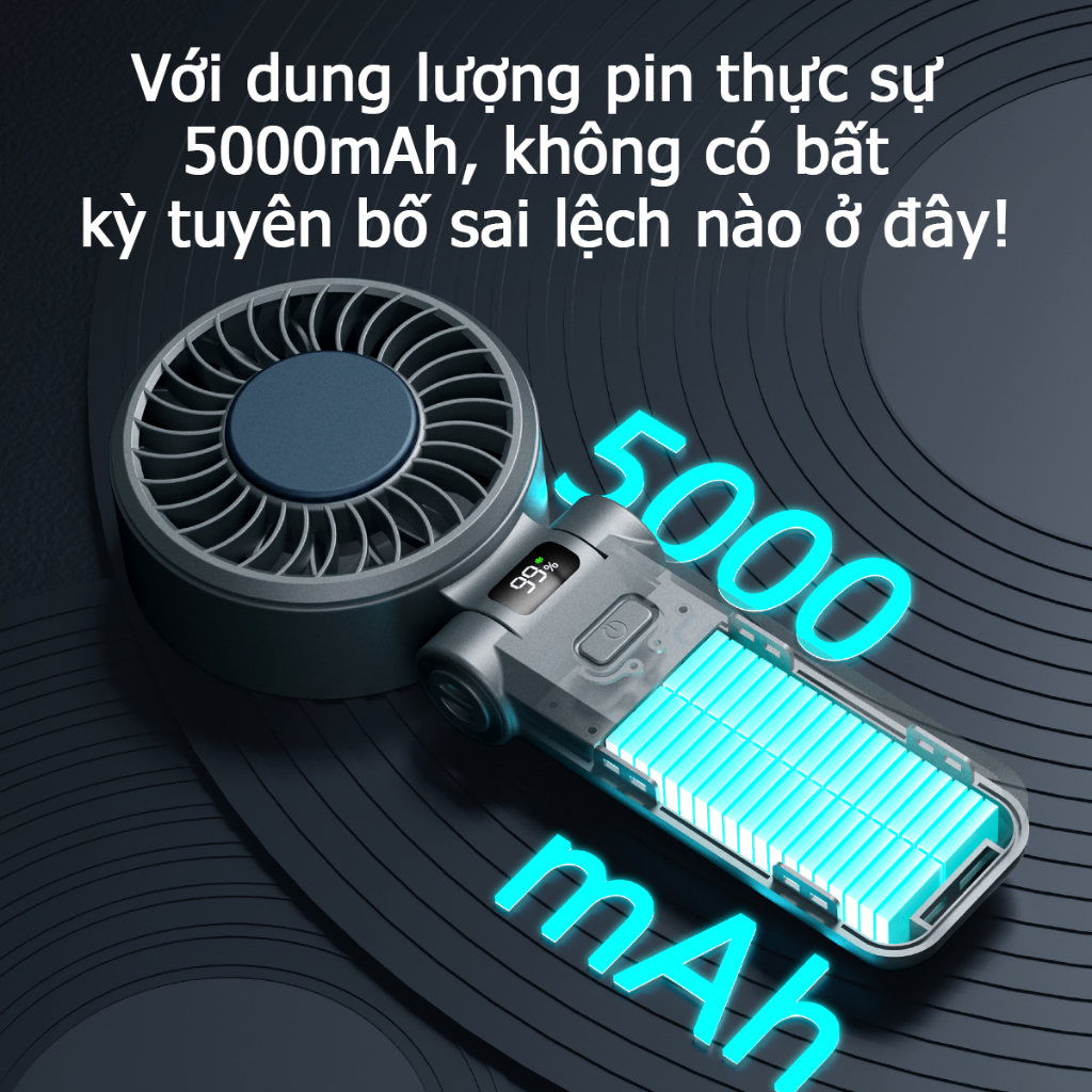Quạt cầm tay UCLOUDSOME Quạt Mini Quạt làm lạnh di động Pin 4000 / 5000mAh USB có thể gập lại với 5 bánh răng Gió mạnh | BigBuy360 - bigbuy360.vn
