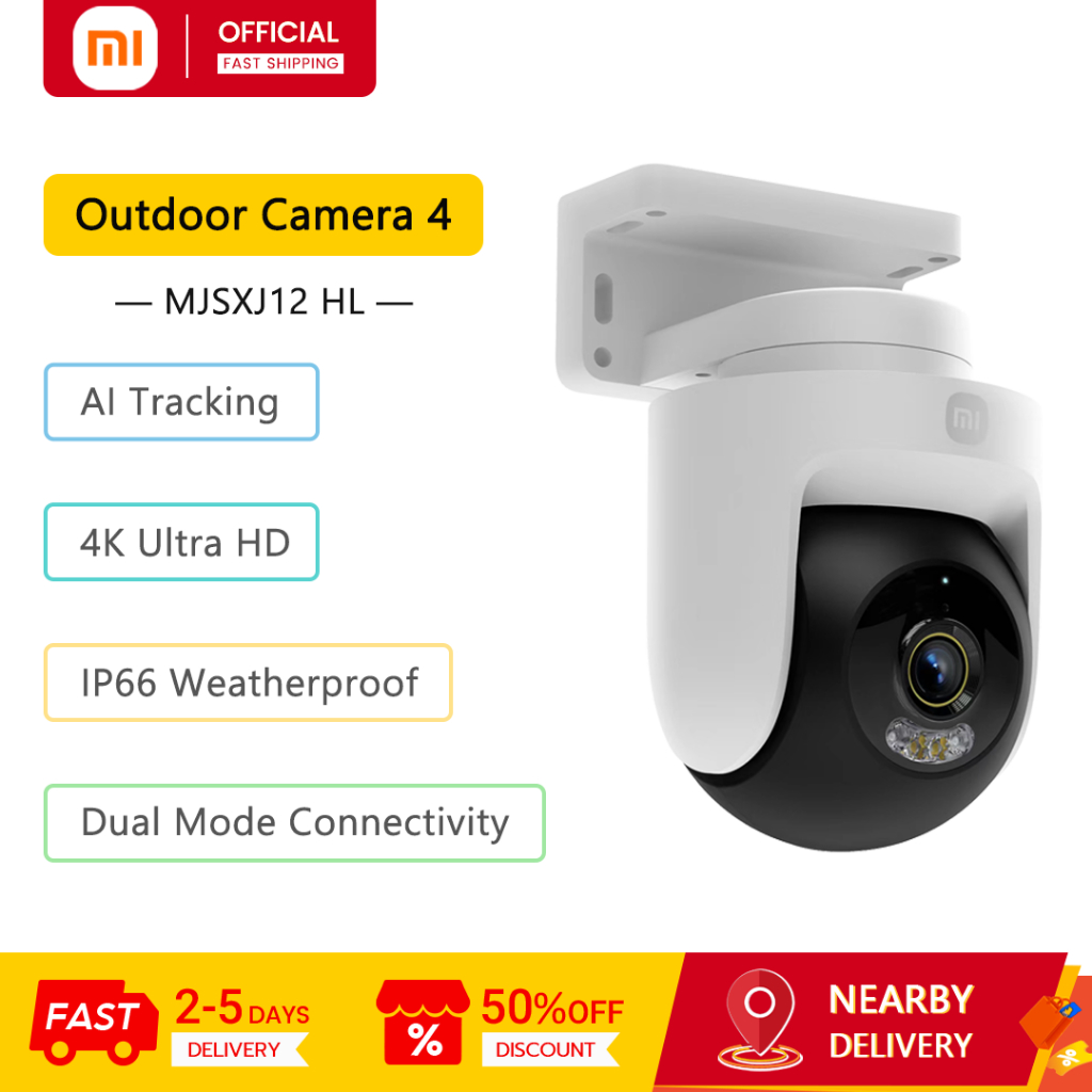 Camera ngoài trời Xiaomi 4: 4K Ultra HD Full Color Night Vision Âm thanh hai chiều hỗ trợ ứng dụng M