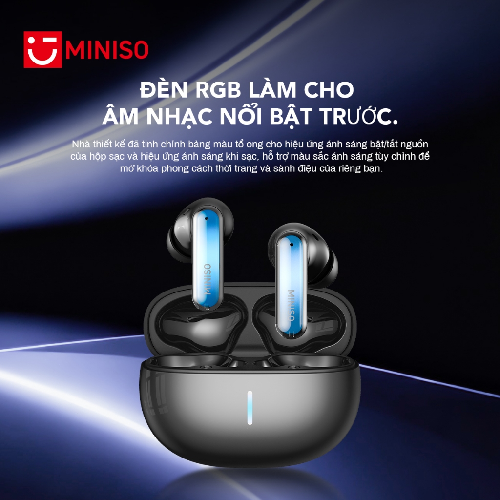 MINISO MS110 AI Dịch Tai Nghe Có Thể Dịch 134 Ngôn Ngữ Hỗ Trợ Video Phụ Đề Dịch Thông Minh Giảm Tiếng Ồn Nhiều Màu Sắc Dải Ánh Sáng Trang Trí | BigBuy360 - bigbuy360.vn