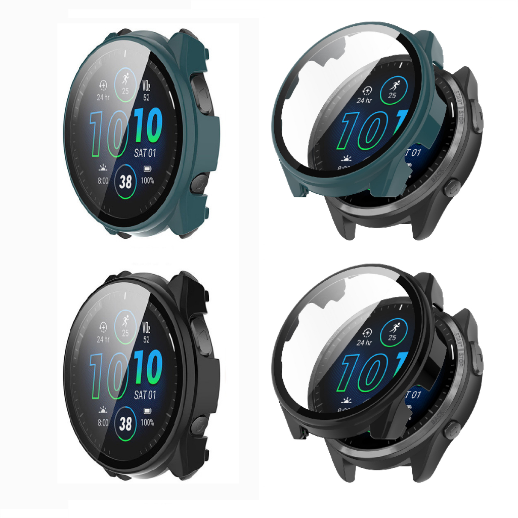 Dành cho đồng hồ Garmin Forerunner 965 Vỏ đồng hồ PC cường lực một mảnh