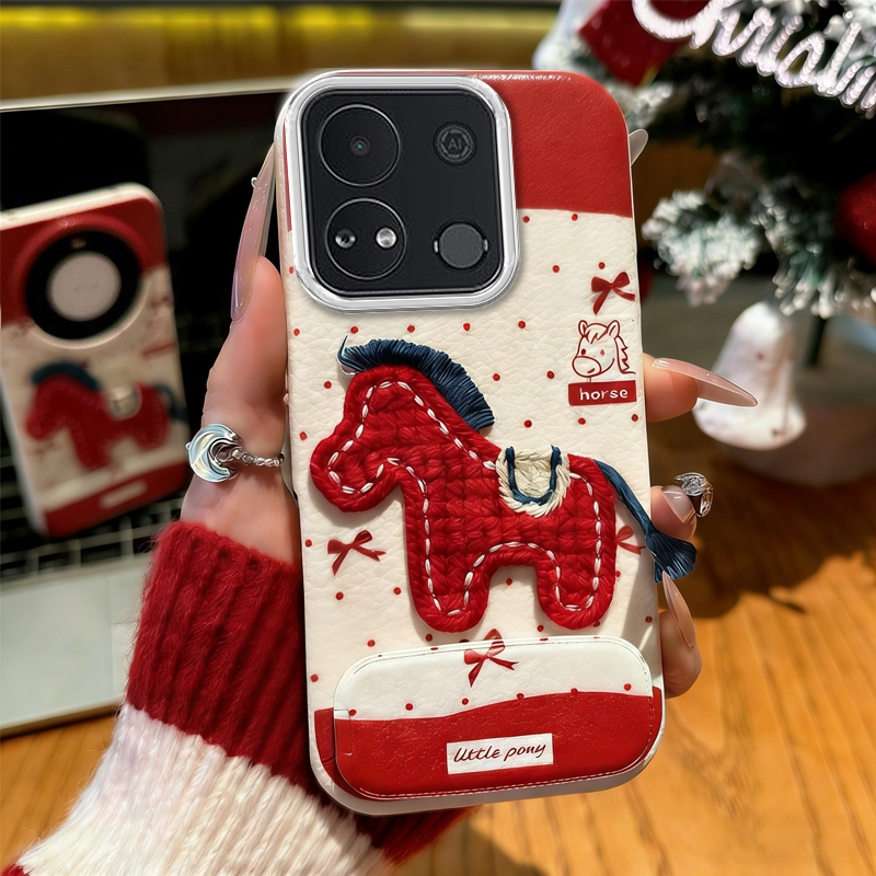 Ốp Lưng Cho itel A04 Vỏ Điện Thoại Họa Tiết Da Cao Cấp Với Họa Tiết Thêu Dễ Thương Và Giá Đỡ Điện Th