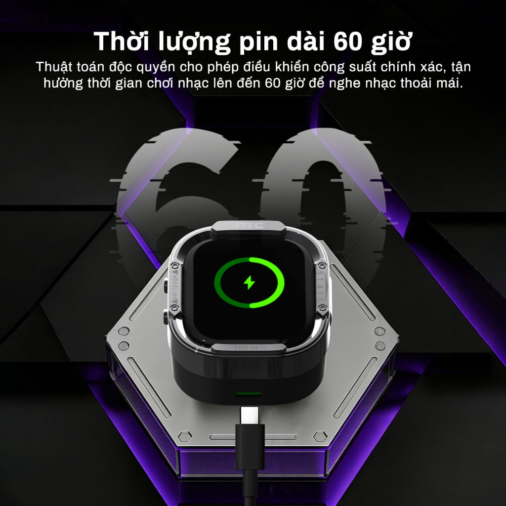 HTC NE70 Tai Nghe Phiên Dịch AI Thời Gian Thực 134 Ngôn Ngữ Với Màn Hình Cảm Ứng LED Hỗ trợ dịch phụ đề video theo thời gian thực  Bluetooth 6.0, Âm Thanh HiFi  Công Nghệ Chống Ồn Chuyên Nghiệp Tương thích với iOS/Android/PC | BigBuy360 - bigbuy360.vn