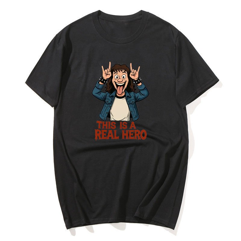 Áo Thun Nam Nữ Cotton Demogorgon Eddie Munson, Thiết Kế Vintage, Tay Ngắn