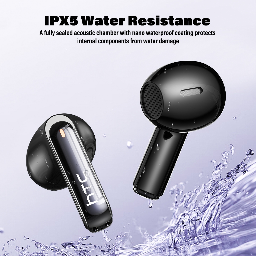 HTC NE70 Tai nghe không dây Bluetooth 6.0, chống nước IPX5, màn hình cảm ứng thông minh, tích hợp micro, dịch thuật AI, thiết kế mỏng nhẹ, thích hợp chơi game, văn phòng, thể thao, học tập và gọi thoại | BigBuy360 - bigbuy360.vn