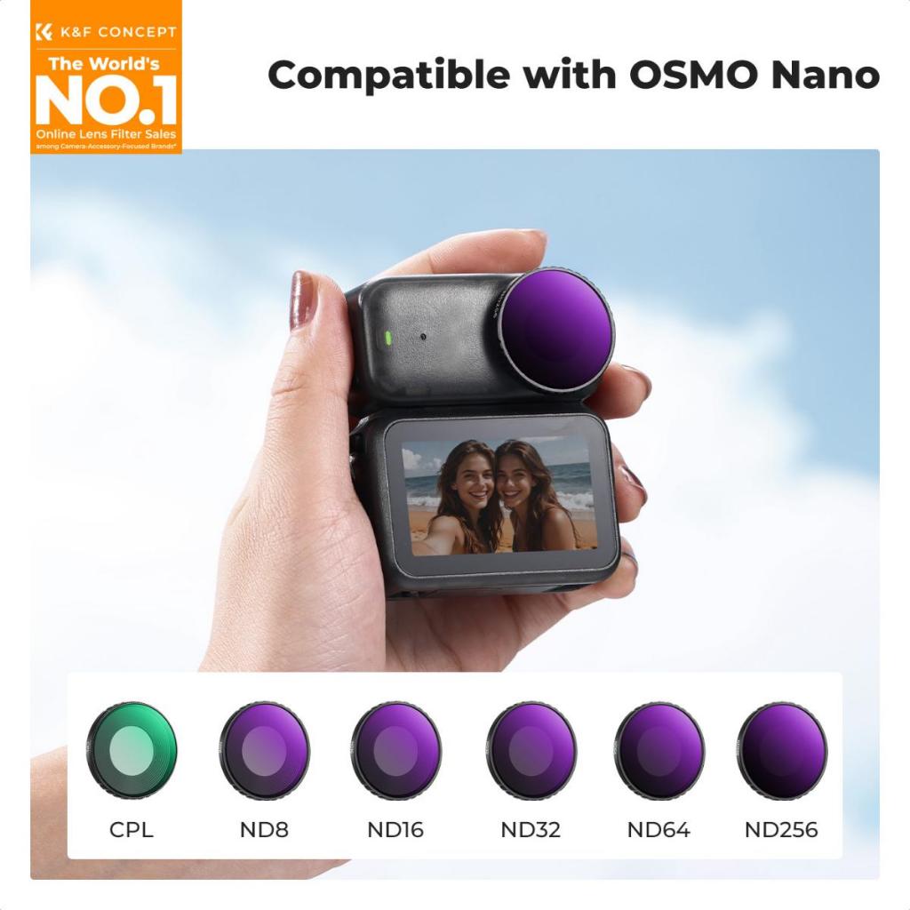Bộ lọc khuếch tán màu đen K & F CONCEPT 1 / 4 / CPL / ND / ND & PL Tương thích với máy ảnh DJI Osmo 