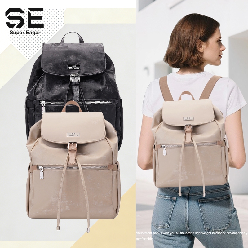 SUPER EAGER 1217 Ba Lô Hàn Quốc Nữ, Túi Laptop Phù Hợp Với 15.6 Inch, Ba Lô Du Lịch Mềm Mại Sang Trọ