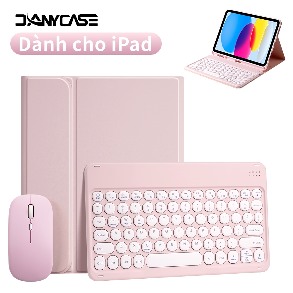 Ốp Bàn Phím Có Thể Tháo Rời Cho iPad Air 11 M2 M3 Gen 11th A16 10th Air13 Gen 7th 8th 9th10.2 "Air4 Air5 10.9" Pro 11 13 M5 Pro 12.9 Air2 5th 6th Bluetooth Bàn Phím Tròn