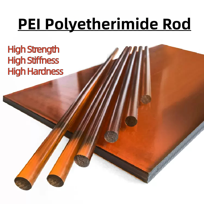 Thanh PEI màu hổ phách ULTRAM-1000 Thanh PEI chịu nhiệt Thanh tròn Polyetherimide